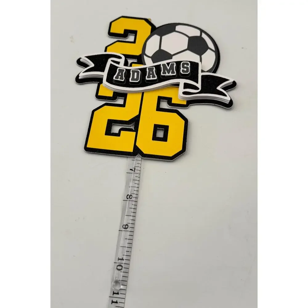 Personalized Soccer Graduation Cake Topper | Class of 2026 Custom Name Decor